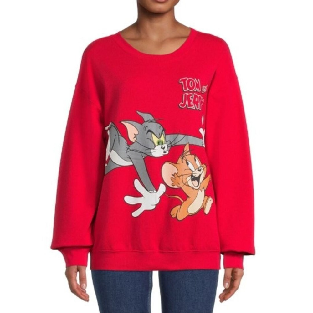 Tom and‎ Jerry Chase Fleece Sweatshirt Womens 3XL Pullover Novelty Print Cartoon